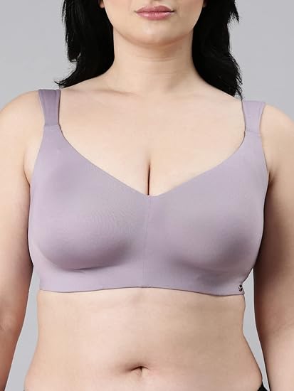 Enamor Women's Nylon Blend Everyday Fashion Bra – Non-Padded, Wirefree, Full Coverage, Ultra-Smooth Look & Cushioned Straps